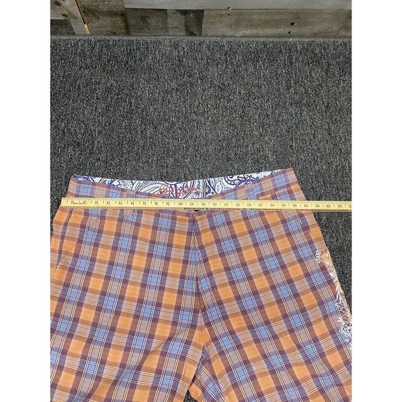Robert Graham Casual Shorts Plaid Design Stitching Flip Cuffs Size 38 - Picture 6 of 7